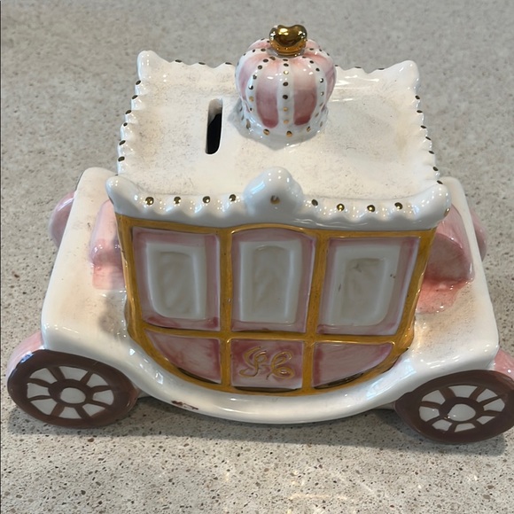 Pink and Gold Carriage Coin Bank ON HOLD - Picture 4 of 5